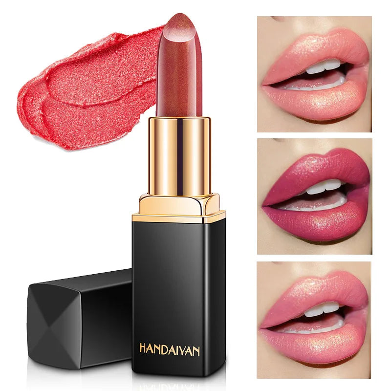 Long Lasting Waterproof Lipstick with Glitter Shimmer - Multiple Colors