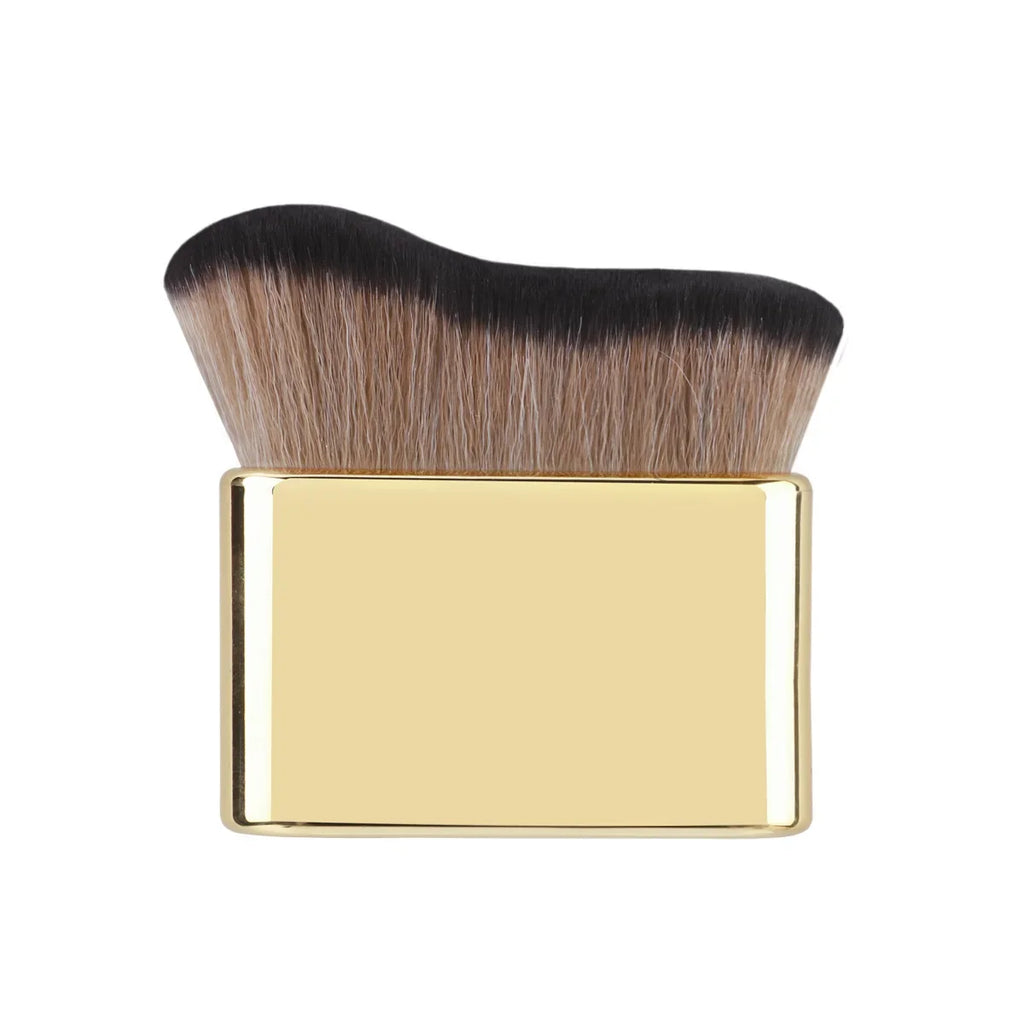 Single Wave-Shaped Flat Top Makeup Brush - Soft Synthetic Bristles & Handle