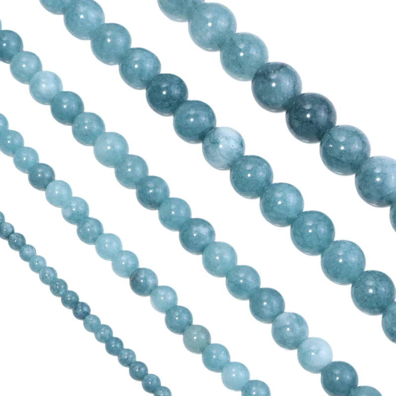 Natural Aquamarine Beads for Jewelry Making, 6-10mm Round Loose Stones