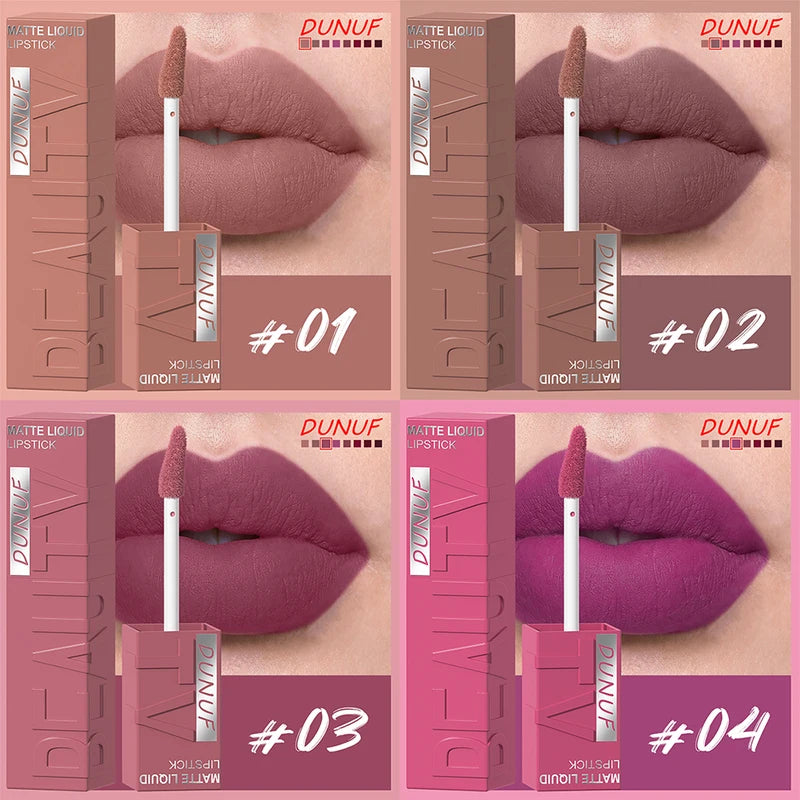 8Pcs Nude Brown Matte Liquid Lipstick Set - Long-Lasting Non-Fade Lip Gloss