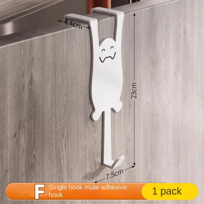 1/6 Piece Over-the-Door Hook Set - No-Drill Storage Rack for Kitchen & Closet