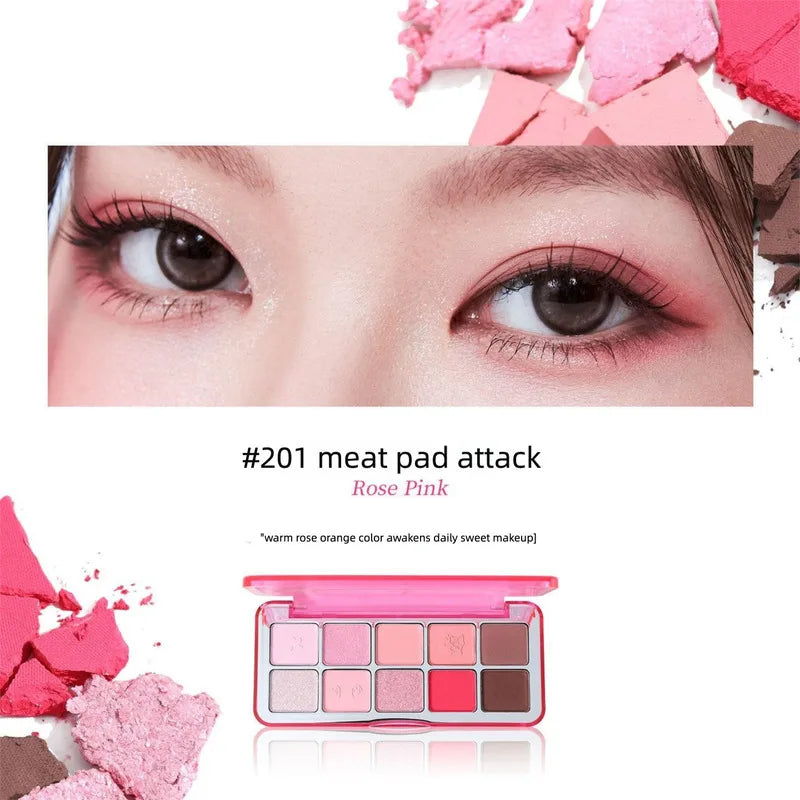 Colorful Eyeshadow Palette with Sparkling Pearl & Matte Finishes - Multiple Shades