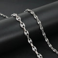 Minimalist Pig Nose Coffee Bean Chain Necklace for Men & Women - Stainless Steel, 45-60cm