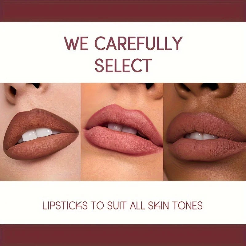 Matte Lipstick Set with Lip Liners – Long-Lasting Waterproof Lip Makeup Kit