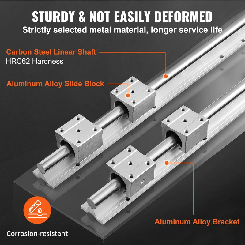 Linear Guide Rail Set for CNC Milling and Automation - All Sizes