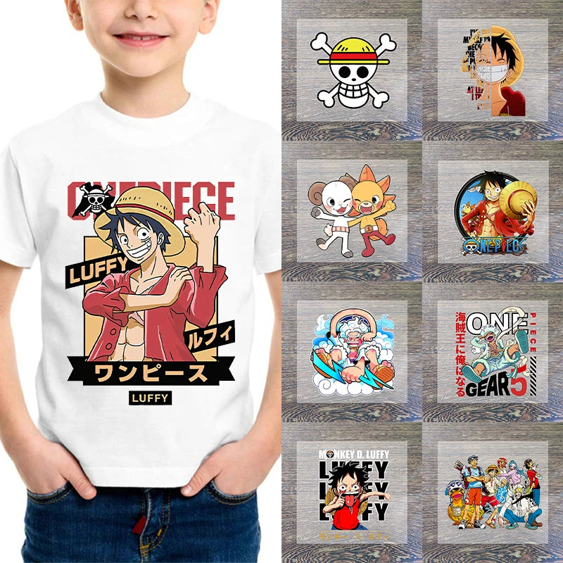 Anime One Piece Iron-On Patches for Clothing DIY Heat Transfer Vinyl Stickers