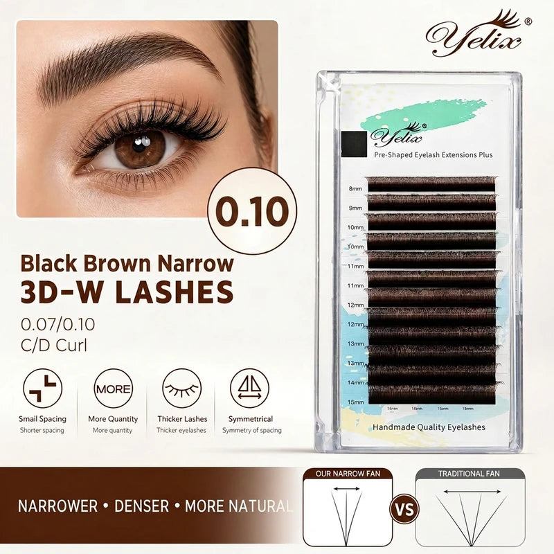 False Eyelash Extensions 0.10mm Volume Fans Handmade Natural Look