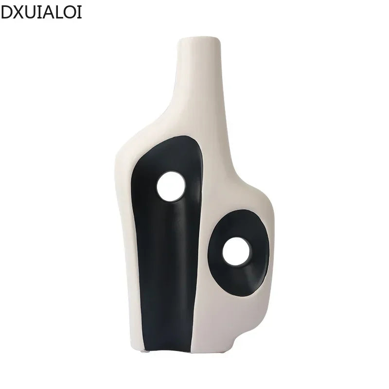 Modern Ceramic Vase - Hand-Painted Home Decor Art Piece, Creative Electroplated Finish