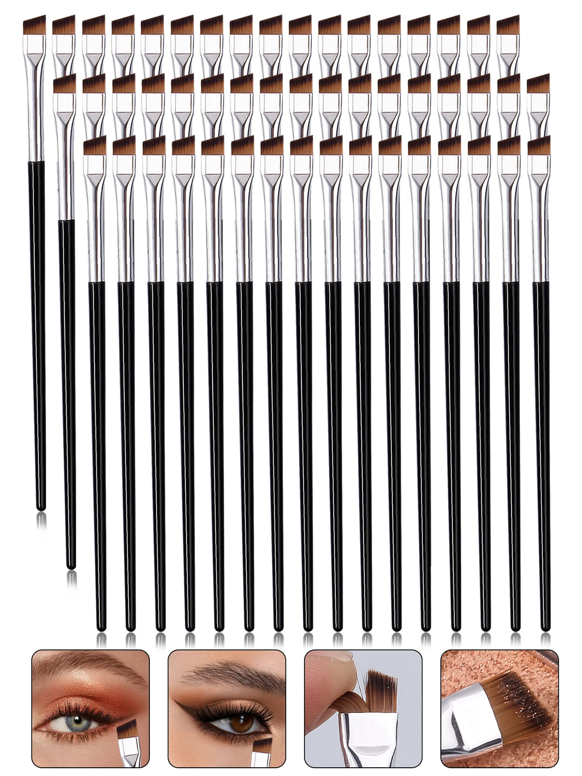 50PCS Professional Eye Makeup Brush Set - Eyeliner, Brow & Blending Tools