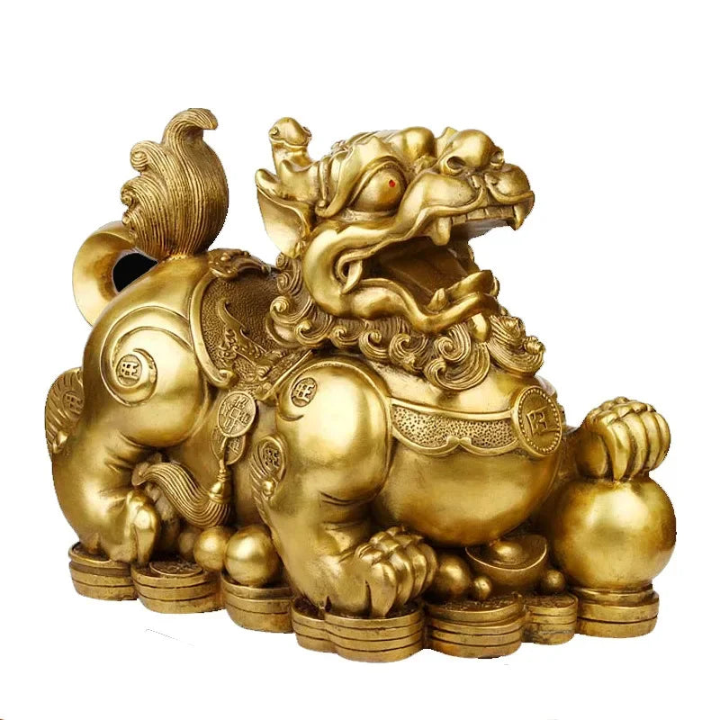 Brass Copper Money Ornaments Set - Home Decor Gift for Living Room