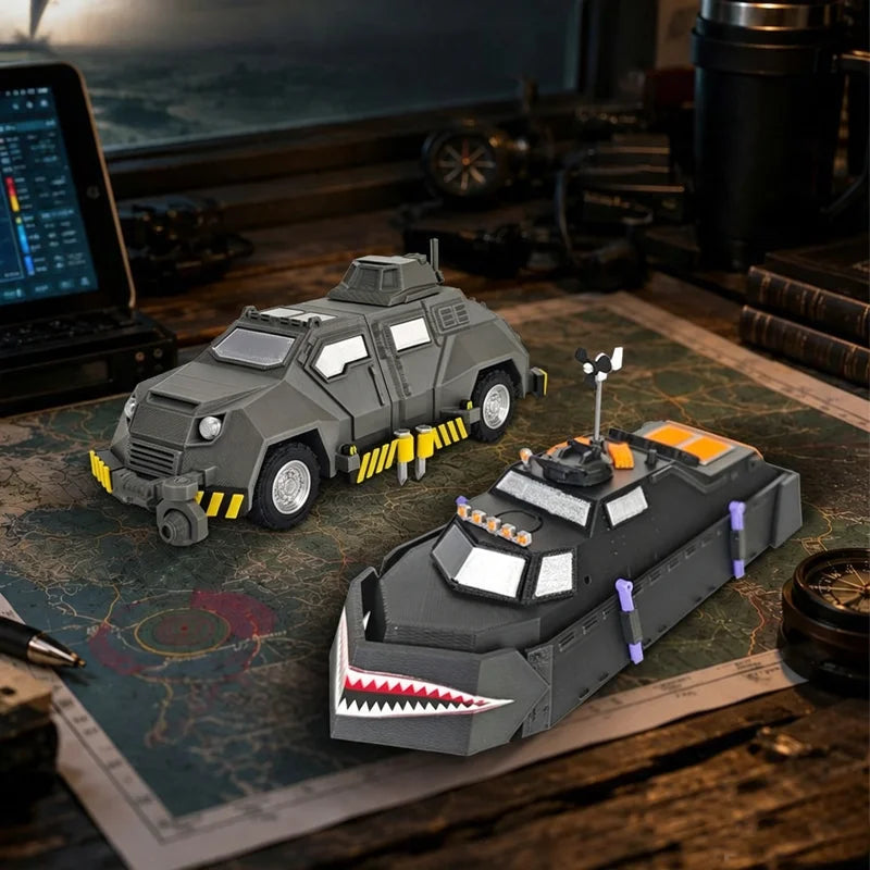 Storm Chaser Vehicle Model Set - 3D Printed Tornado Interceptor and Storm Pursuit Truck - Collectible Toy