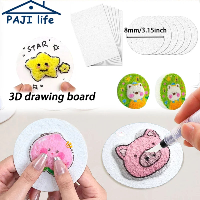 3D Puffy Foam Texture Art Paper Set for Kids DIY Craft and Painting
