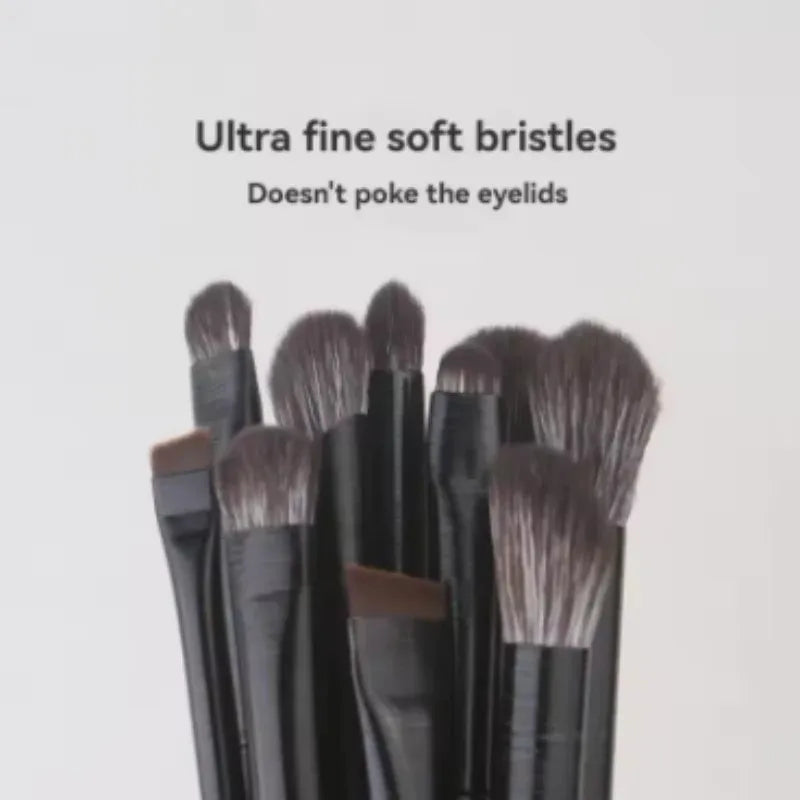10-Piece Eye Makeup Brush Set - Small Soft Bristle Eyeliner and Eyeshadow Brushes