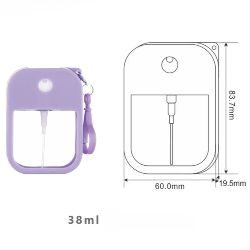 38ml Portable Refillable Card Spray Bottle with Silicone Hook for Hand Sanitizer & Travel