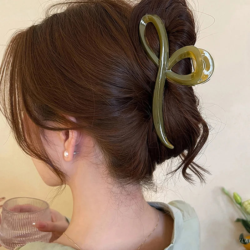 Elegant Jelly Color Bow Hair Claw for Women Girls Hair Accessories