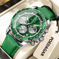 Men's Waterproof Luminous Chronograph Sport Wristwatch with Leather Strap