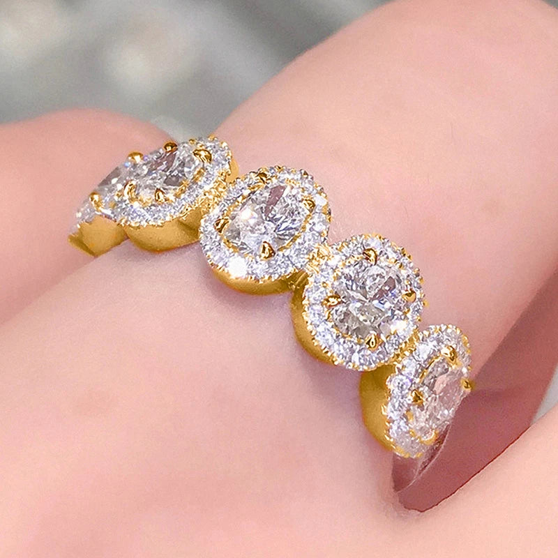 Elegant Cubic Zirconia Women’s Ring - Engagement Wedding Jewelry, Silver or Gold
