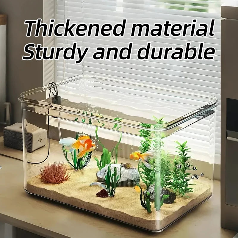 Clear Desktop Fish Tank for Office & Home Decor - Rectangular Bare Aquarium