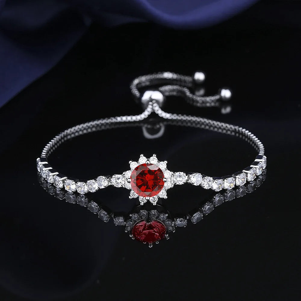 925 Sterling Silver Moissanite Sunflower Bracelet Two Carats Women’s Hand Jewelry Pull-Out Style