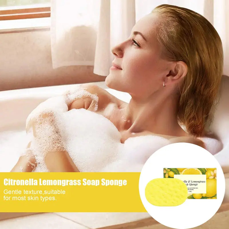 Reusable Soft Body Sponge for Showering & Spa - Gentle Exfoliation, Quick Foam, Travel Friendly