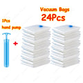 Reusable Vacuum Storage Bags with Hand Pump – Space Saving, Durable Organizers for Clothes & Travel