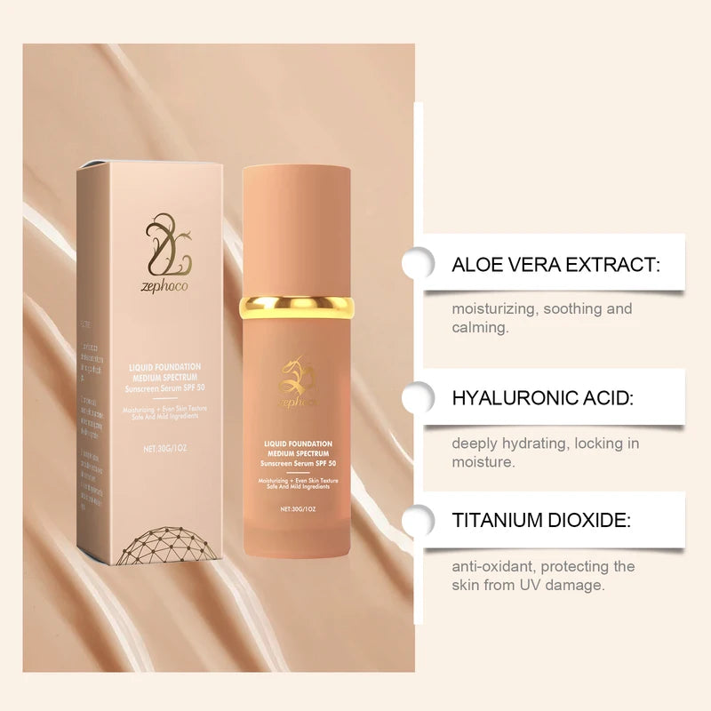 Hydrating Long-Lasting Foundation with Matte Finish - Lightweight & Flawless Skin