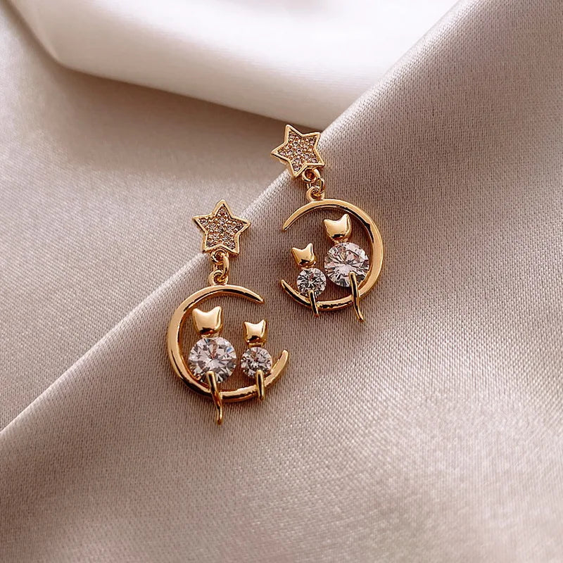 Cute Animal Stud Earrings for Women - Horse, Kitten, Owl, Pearl Jewelry