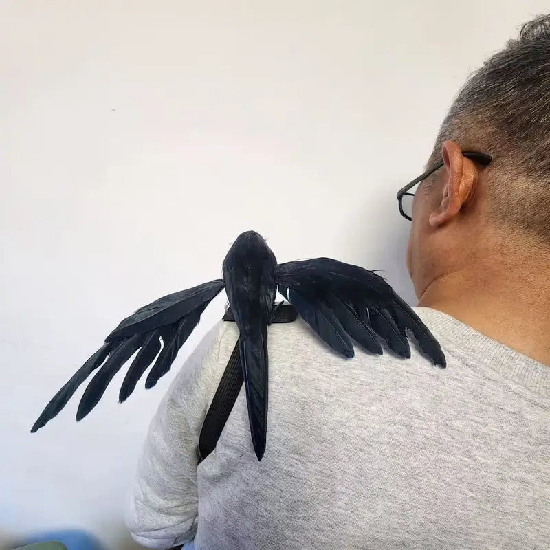 Halloween Crow Shoulder Cosplay Costume Accessories with Elastic Band - Holiday Decor