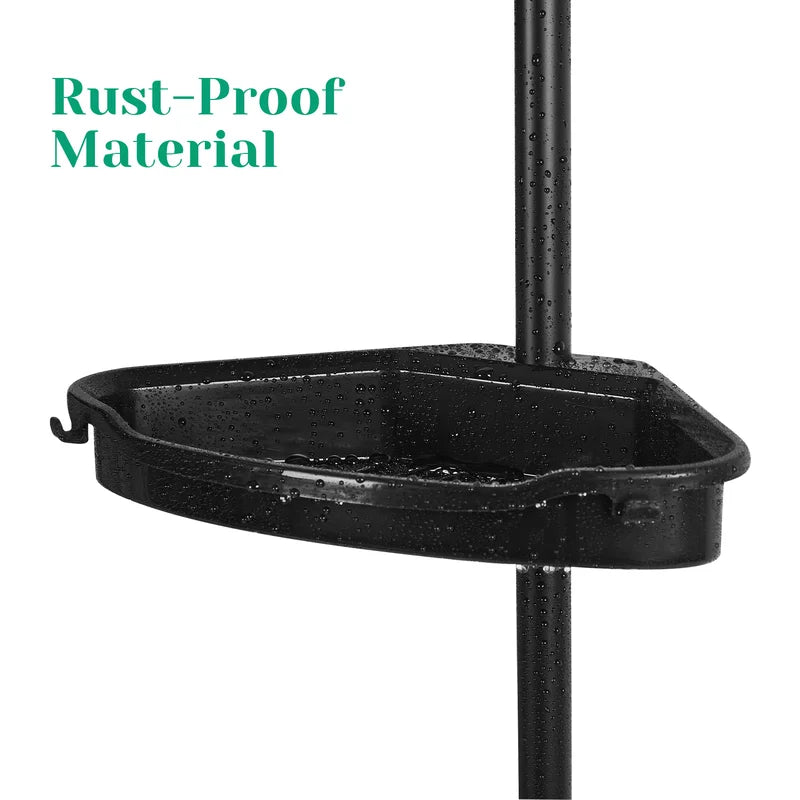 Adjustable Corner Shower Caddy with Tension Pole, 4-Tier Bathroom Storage Organizer