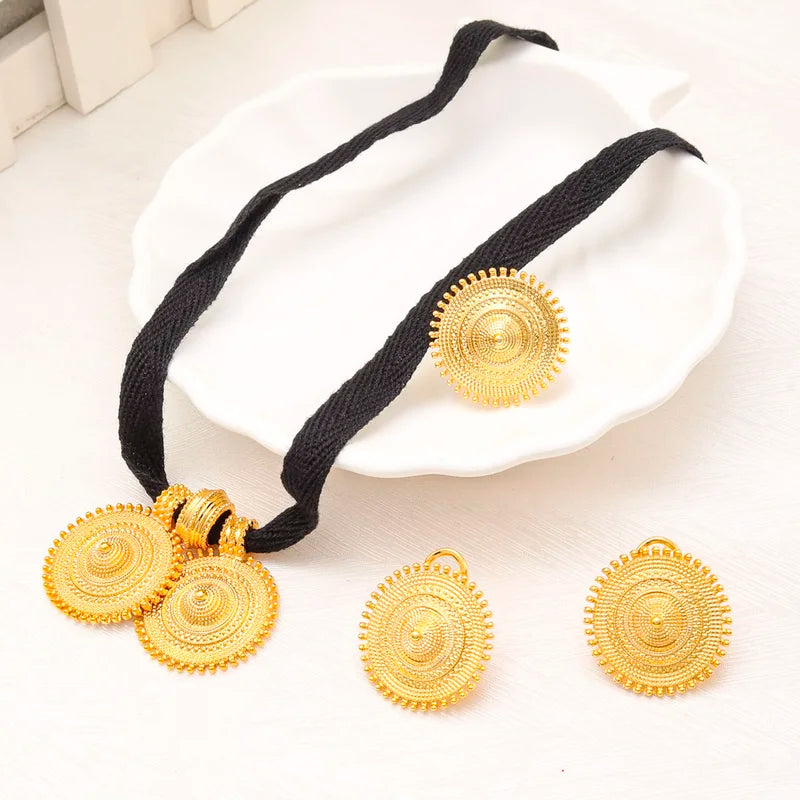 Fashion Jewelry Set with Necklace Earrings Ring Pendant for Wedding Bridal Party Gift