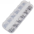 2000Pcs 2mm Clear Silver Flatback Rhinestones Nail Art Gems with Storage Box