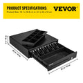 16-Inch Heavy Duty Cash Register Drawer with Removable Coin Compartments - Compatible with POS Systems