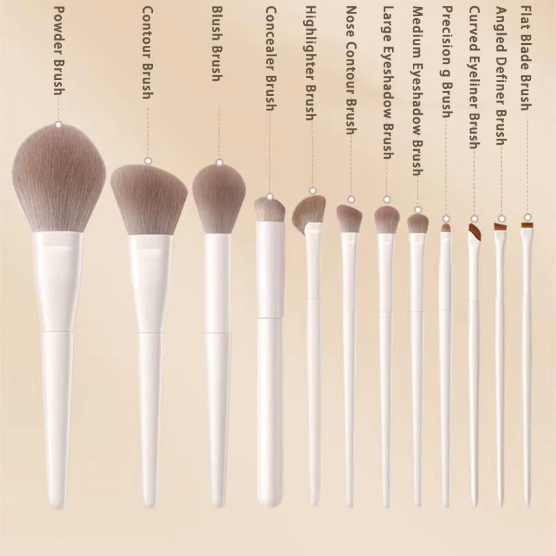 12-Piece Makeup Brush Set for Face Eyeshadow Blush Foundation and Concealer