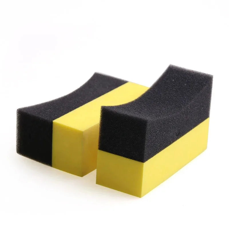 Auto Cleaning Sponge Brush Set for Car Wheels and Tires - Water Wipe & Wax Polishing Tools