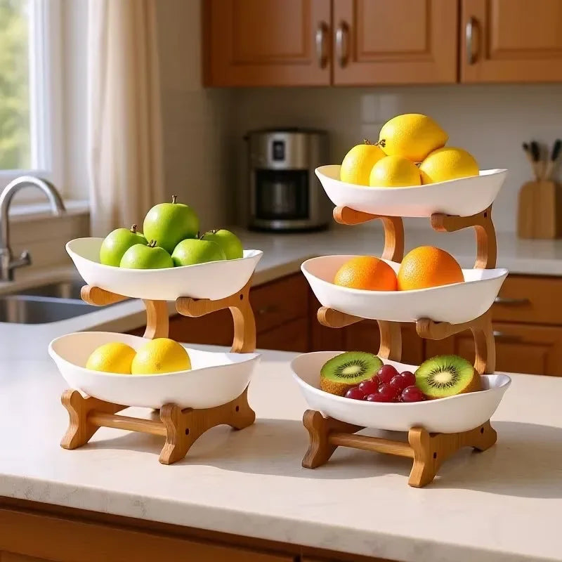 Multi-Use Modern Plastic Fruit Plate - Snack Dish, Cake Stand & Salad Bowl