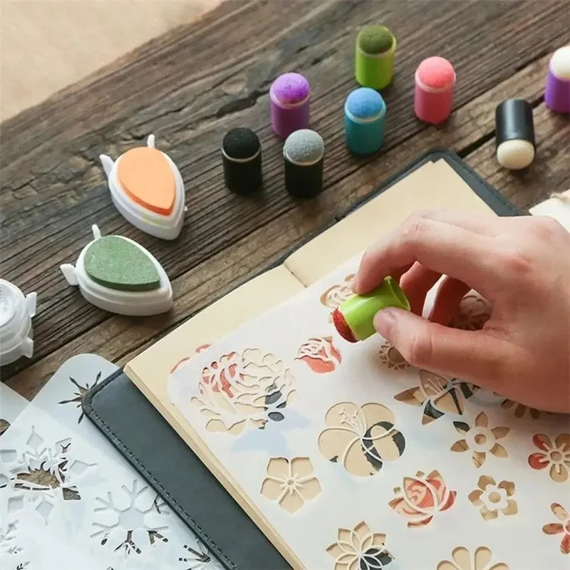 10 Pcs Finger Painting Foam Daubers for Ink Chalk Staining DIY Art Set