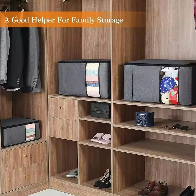Large Capacity Clothing Storage Bags 3/6-Pack with Transparent Window and Zipper