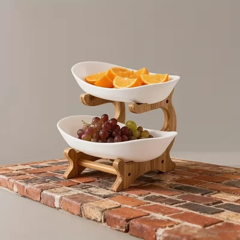 Multi-Use Modern Plastic Fruit Plate - Snack Dish, Cake Stand & Salad Bowl