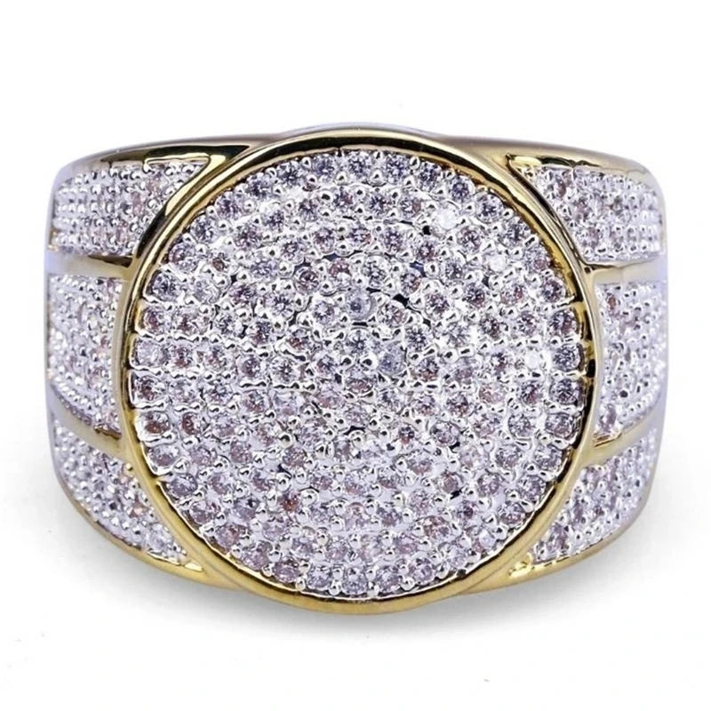 Trendy Crystal Inlaid Women Men Ring Jewelry - Business & Fashion Style