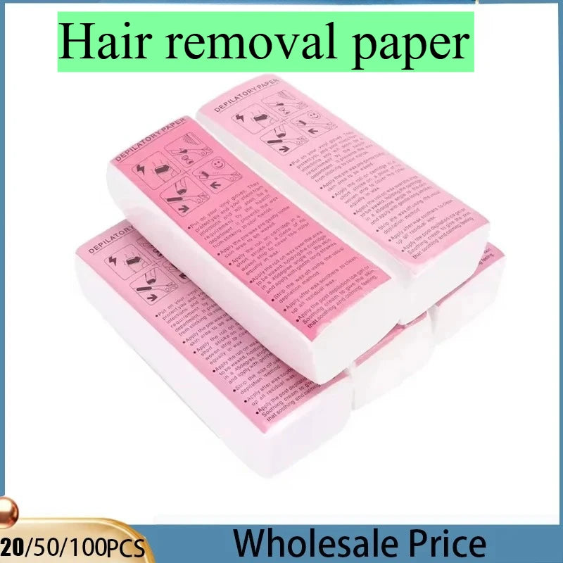 Hair Removal Wax Strips 20/50/100pcs Non-Woven Fabric Depilatory Tool for Leg Hair Removal