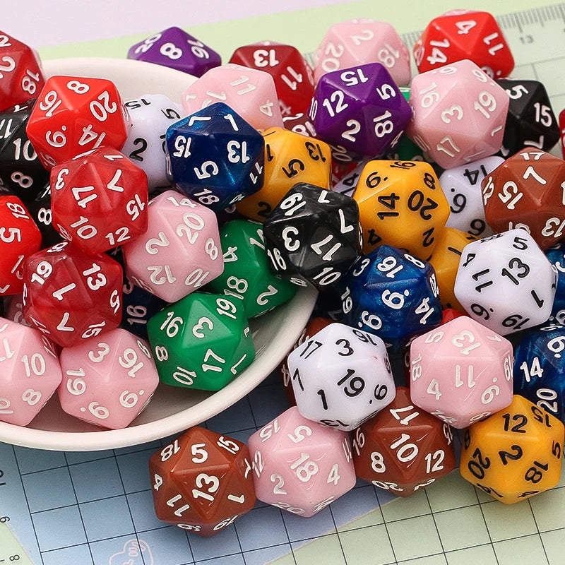 10PCS Acrylic D20 Polyhedral Dice Set for Math Learning & Party Favors