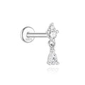 Sterling Silver Moissanite Tassel Earrings for Women Geometric Flower Pendant Jewelry