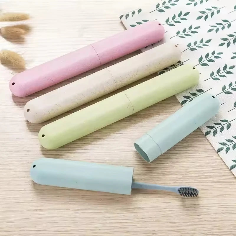 Portable Travel Toothbrush Holder with Cover for Camping Home School - Lightweight & Bacteria-Resistant