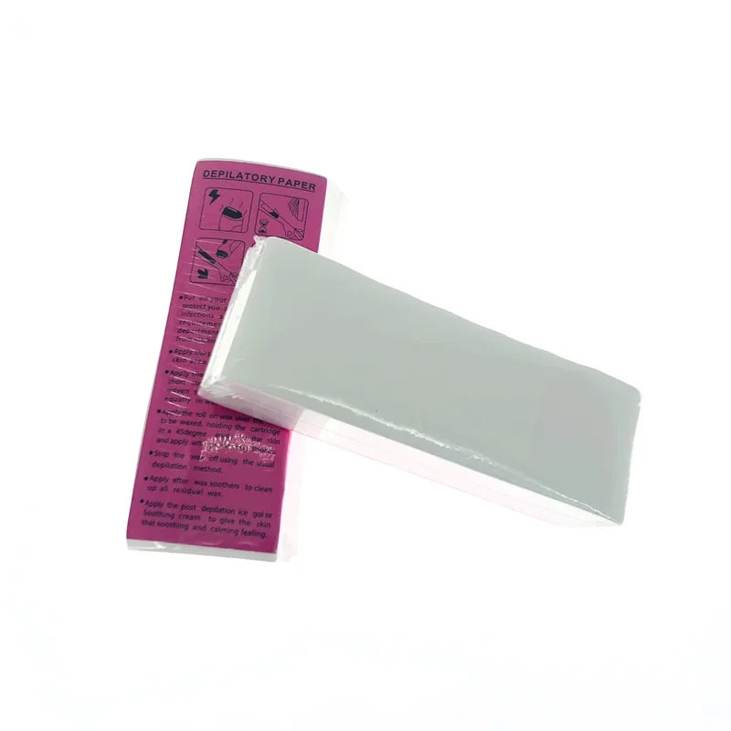 100 Sheets Waxing Hair Removal Paper Strips for Body & Face - Nonwoven Epilator Waxes