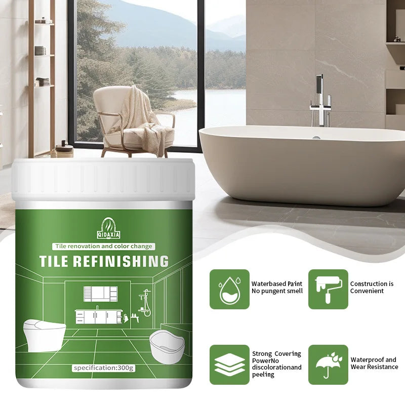3-in-1 Tile Paint for Bathrooms and Living Rooms - Rich Colors, Multiple Shades