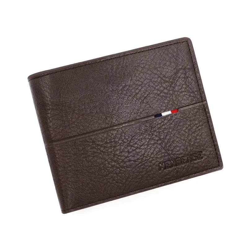 Slim Men Wallets with Zipper Card Holder - Short PU Leather Coin Purse