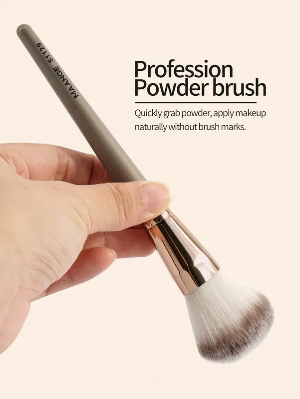 3-Piece Makeup Brush Set for Foundation Concealer & Blush - Professional Dense Soft Bristles