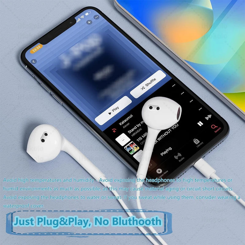 Type C Wired Earphones for iPhone, Samsung, Xiaomi, Redmi, Huawei – In-Ear Earbuds