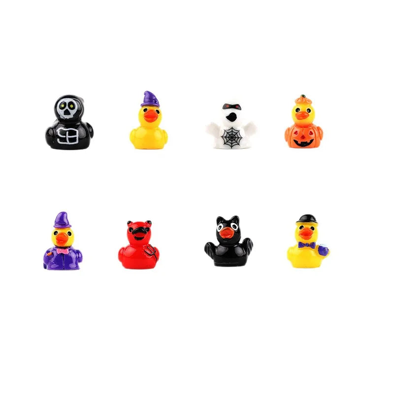 30 Pcs Mini Resin Halloween Duck and Ghost Figurines for Garden & Home Decor
