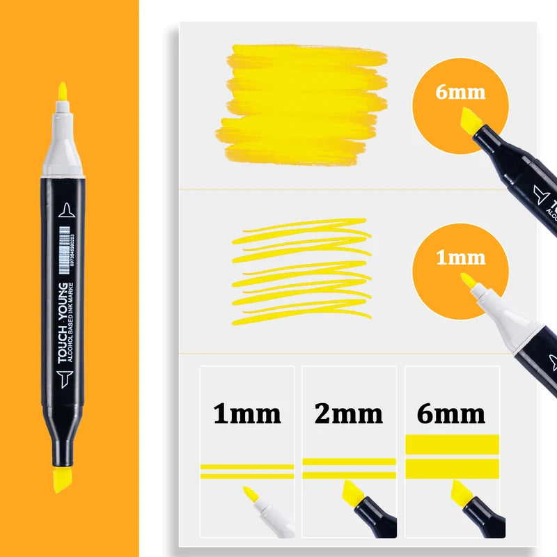 Double Headed Art Marker Pen Set - 24-80 Colors for Drawing Sketching Graffiti and Manga